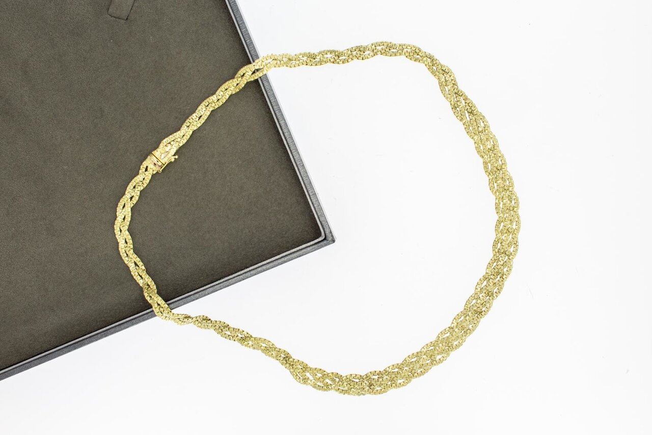 Geflochtene Halskette 585 Gelbgold - 44,5 cm