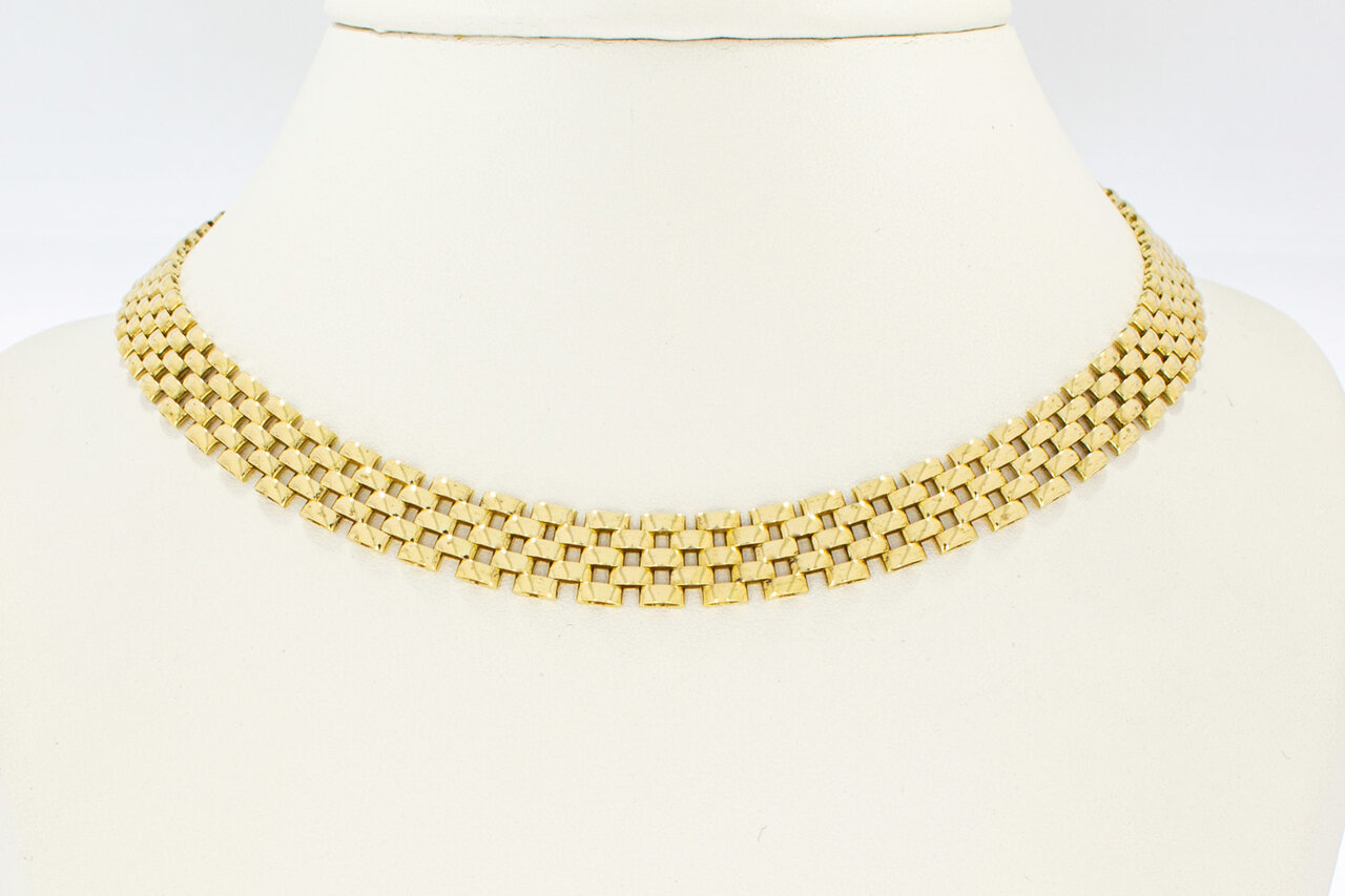 Rolex-Stil Damen Goldkette 18 Karat - 44 cm