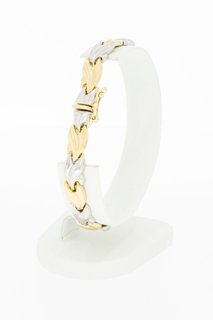 Bicolor goldenes Armband 14 Karat - 19,8 cm