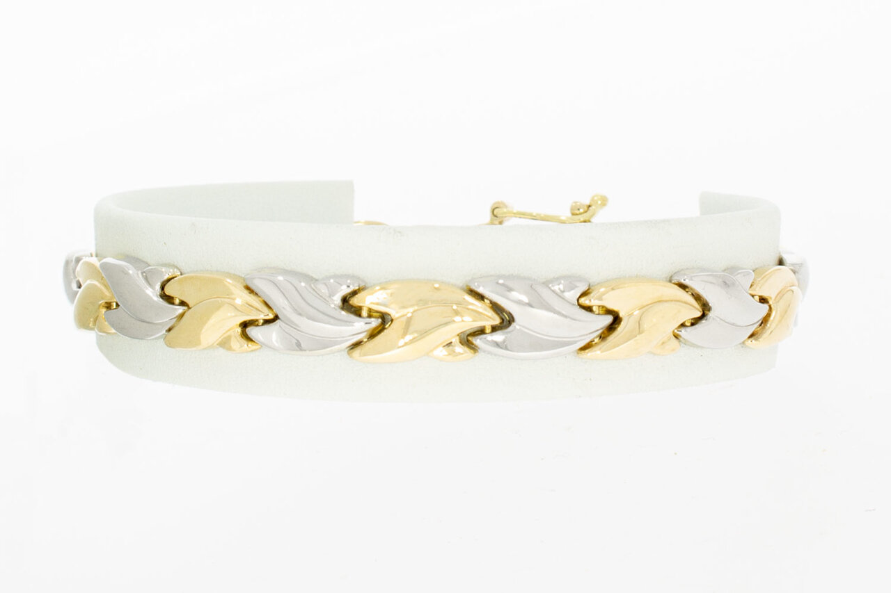 Bicolor goldenes Armband 14 Karat - 19,8 cm