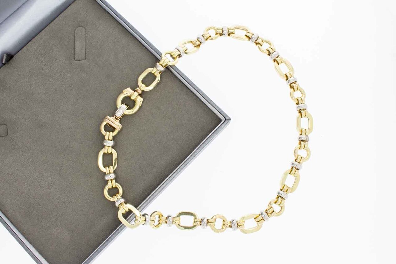 14 Karat Goldene bicolor Halskette - 46 cm