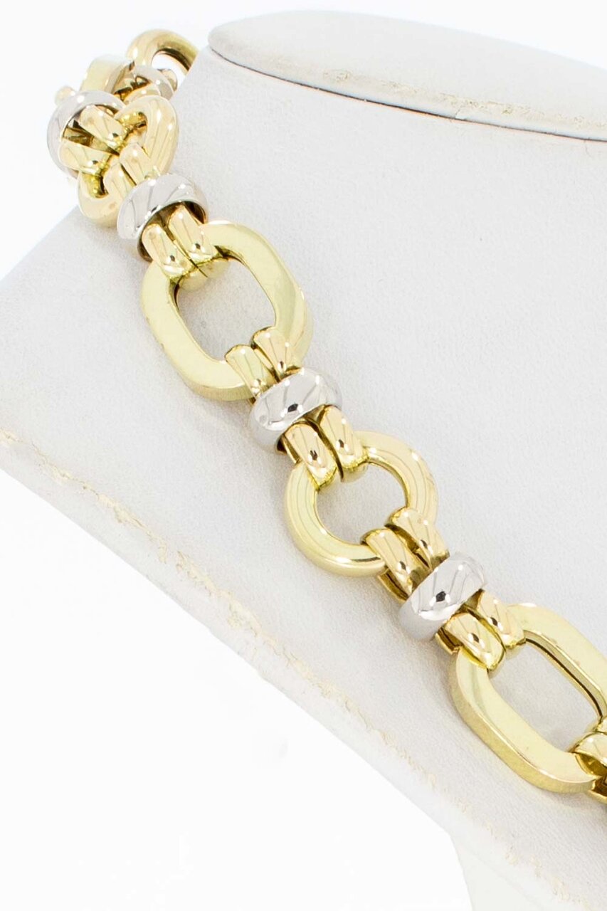 14 Karat Goldene bicolor Halskette - 46 cm
