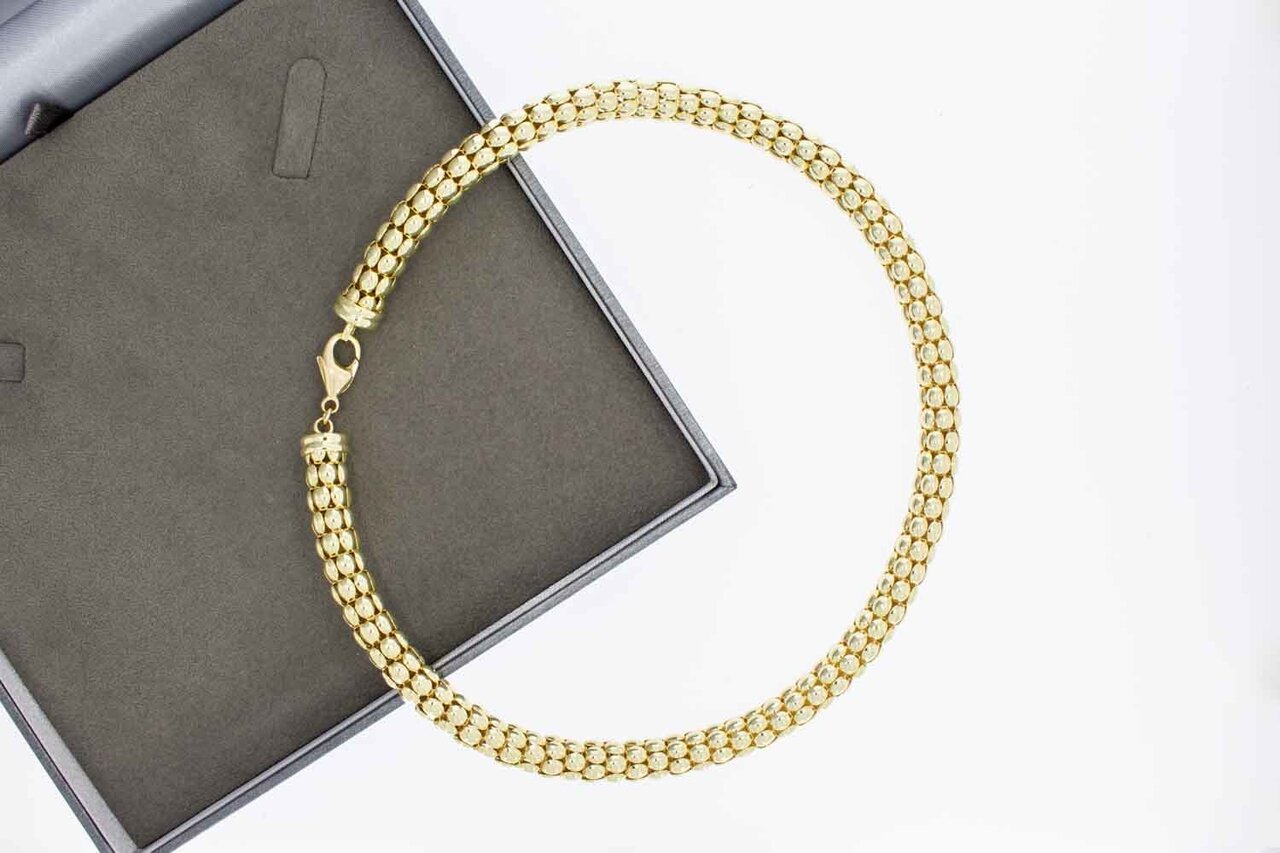 Popcorn Goldkette 14 Karat - 46,5 cm