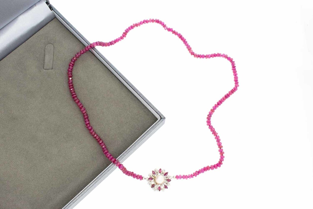 Edelsteinkette mit Gold Verschluss - 52 cm