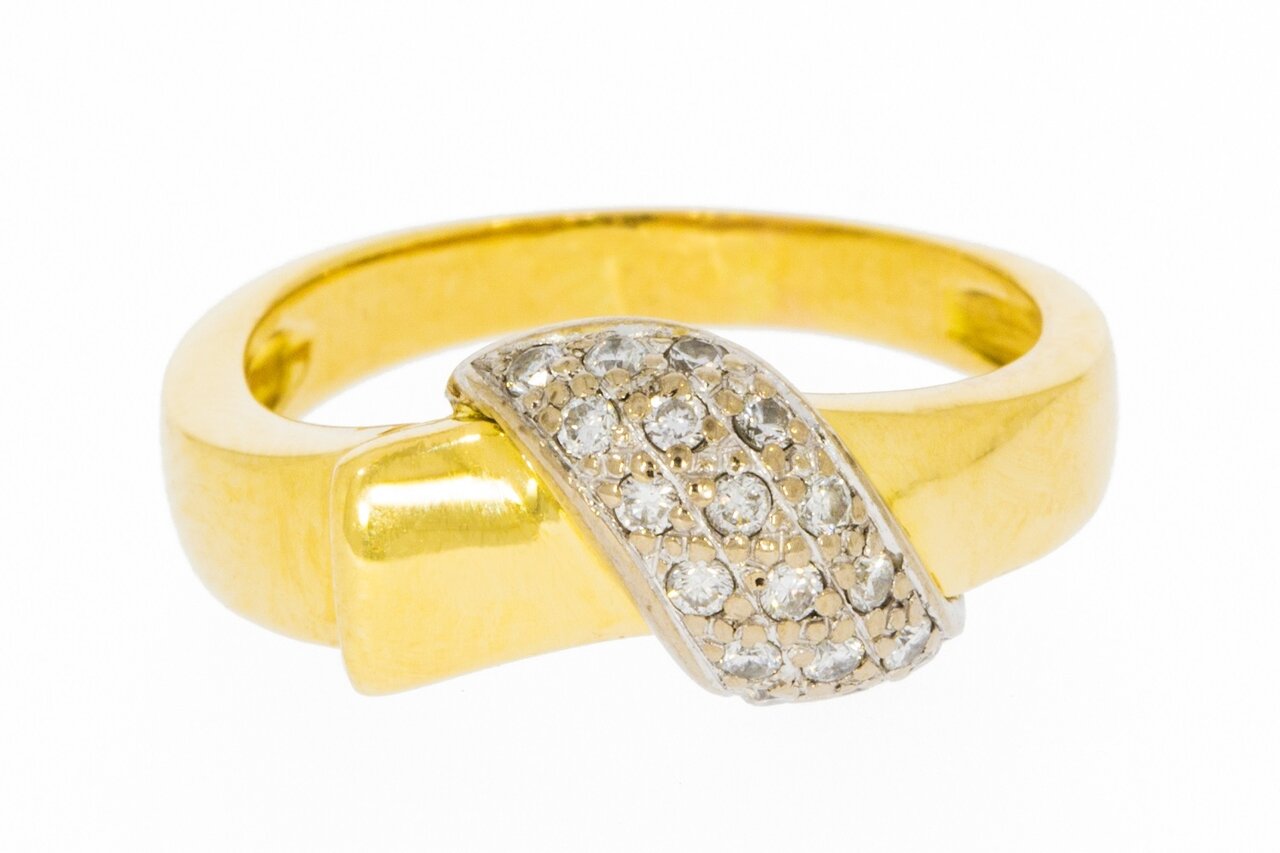 18 Karat Damen Goldring mit Diamant - 16,3 mm