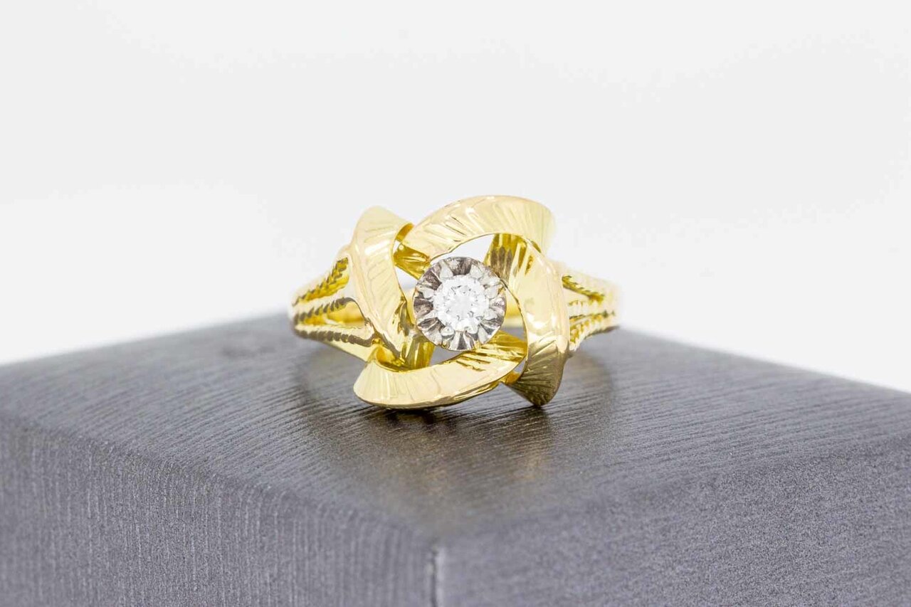 18 Karat goldene Diamantring - 19 mm