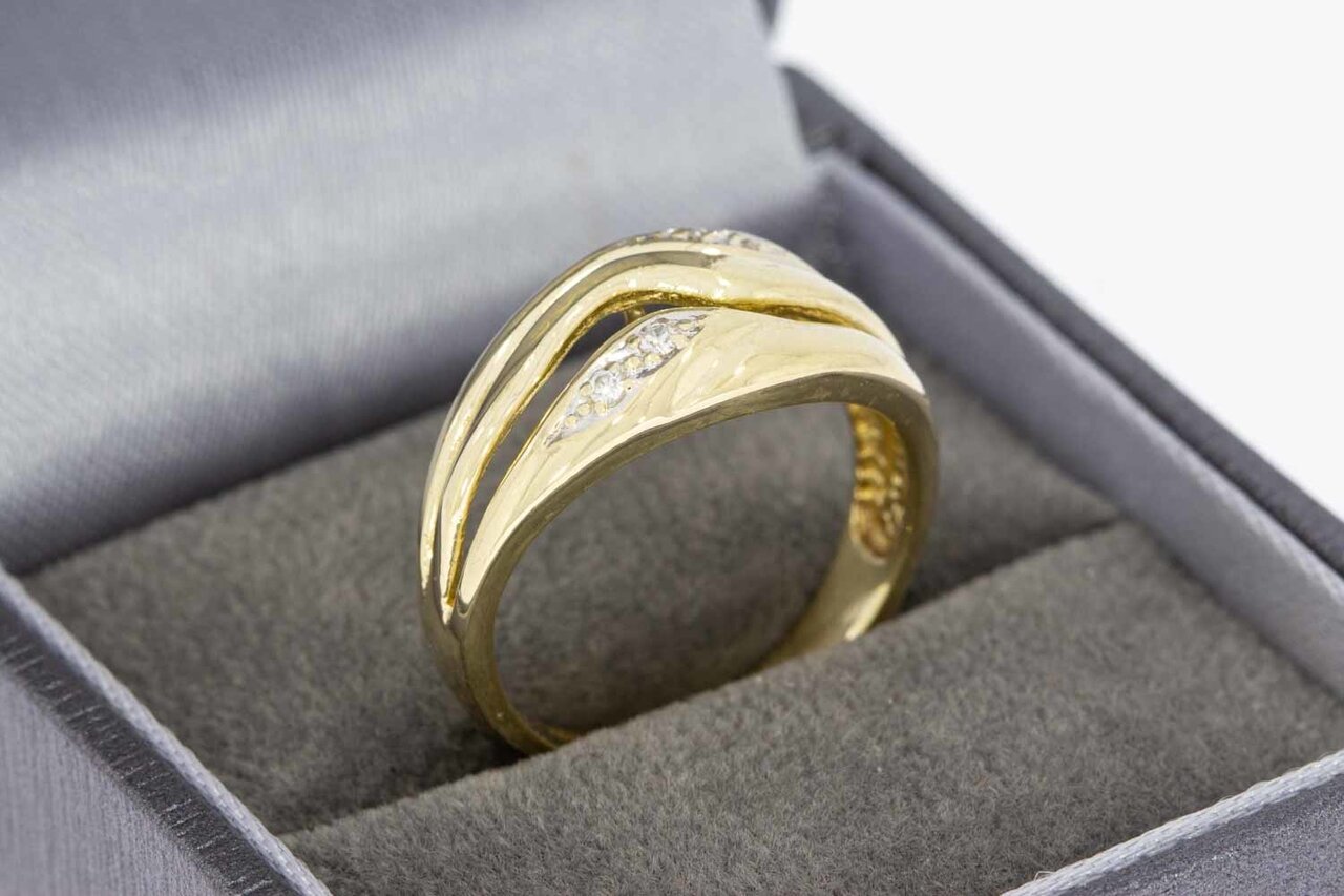 14 Karat Goldring mit Diamant - 18,3 mm