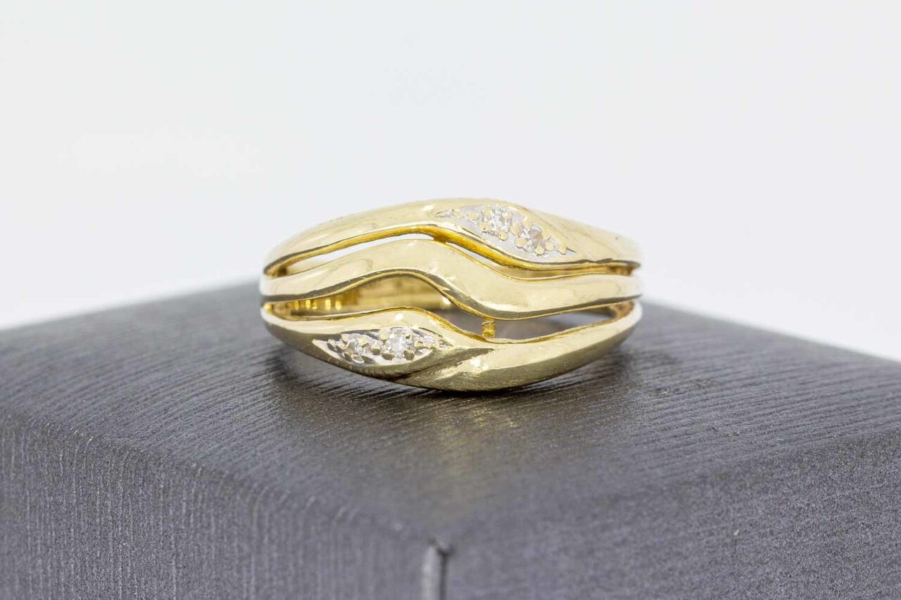 14 Karat Goldring mit Diamant - 18,3 mm