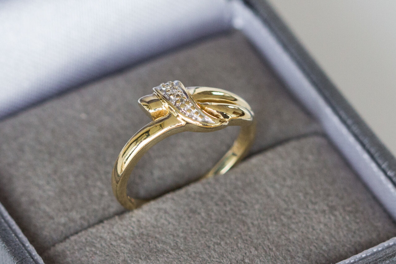 Bicolor 585 Gold Fraunen Ring - 16 mm