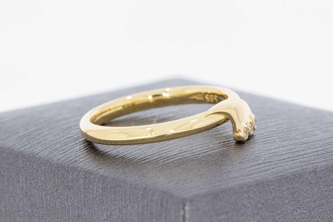 14 Karat Goldene Diamantring - 17,5 mm