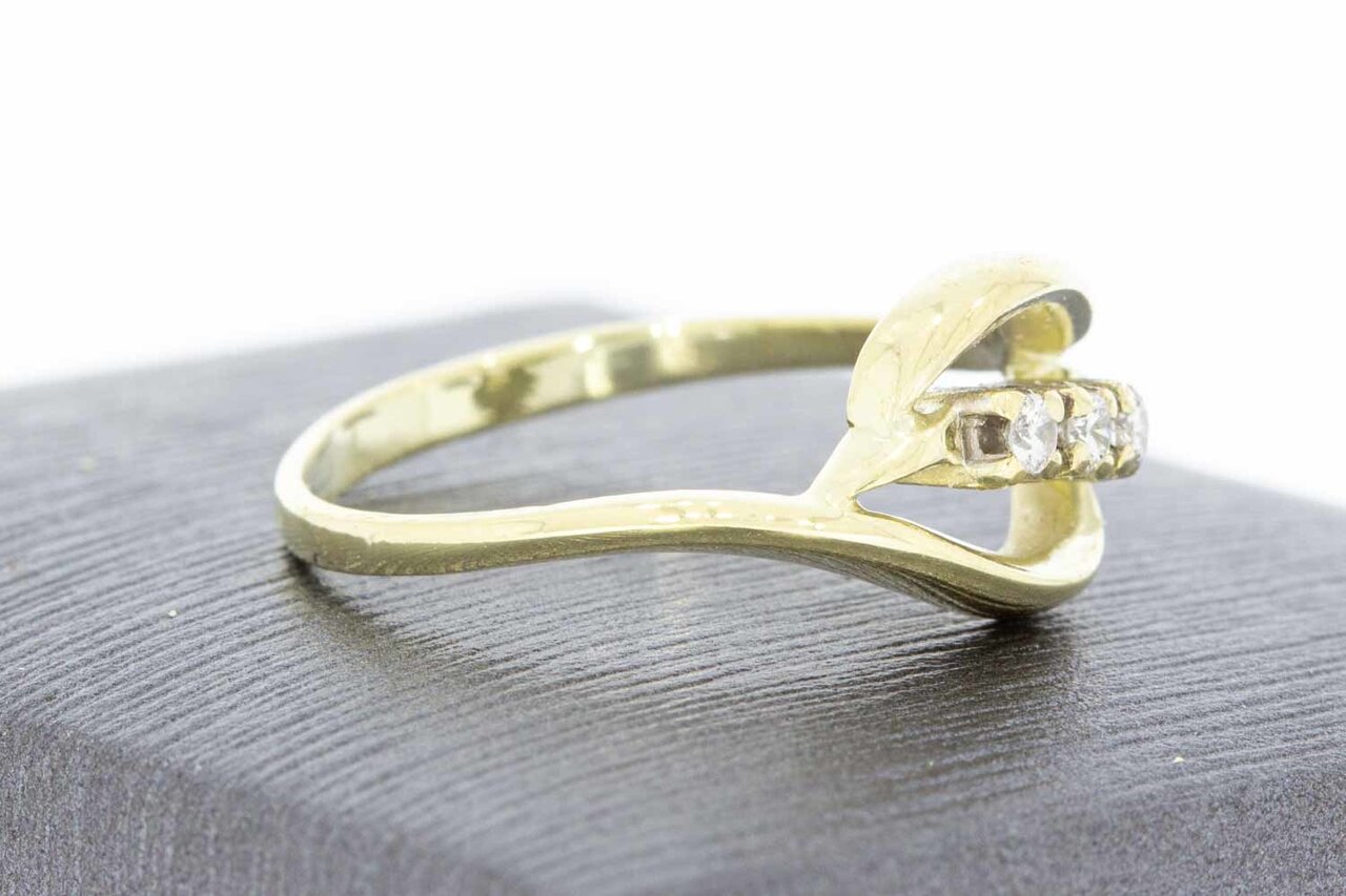 14 Karat Damenring mit Diamant - 17,5 mm
