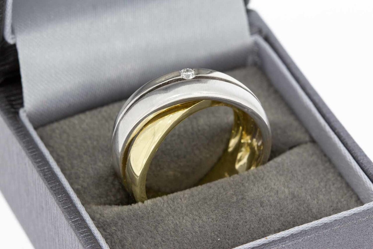 14 Karat tricolor Diamantring - 18,7 mm