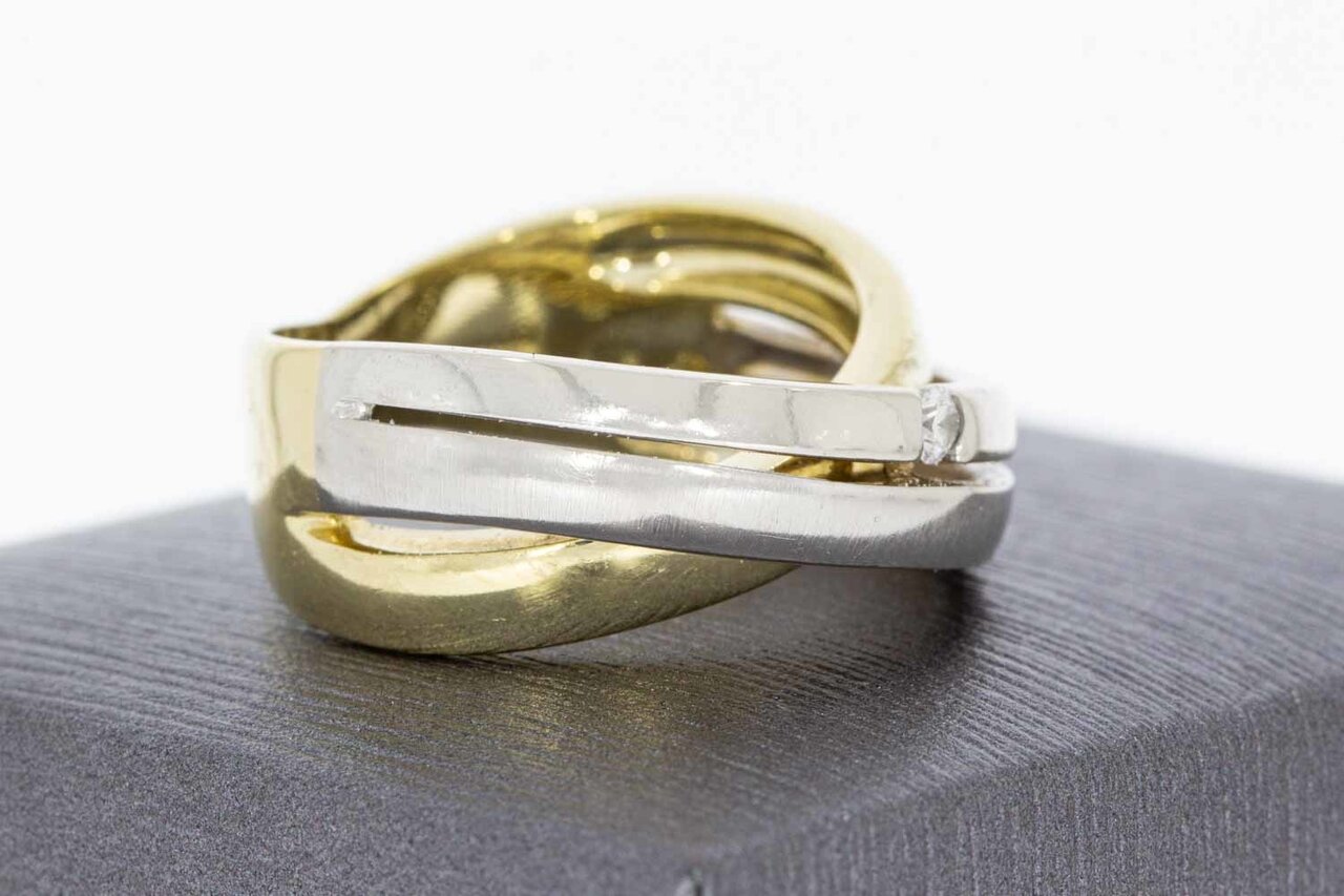 14 Karat tricolor Diamantring - 18,7 mm