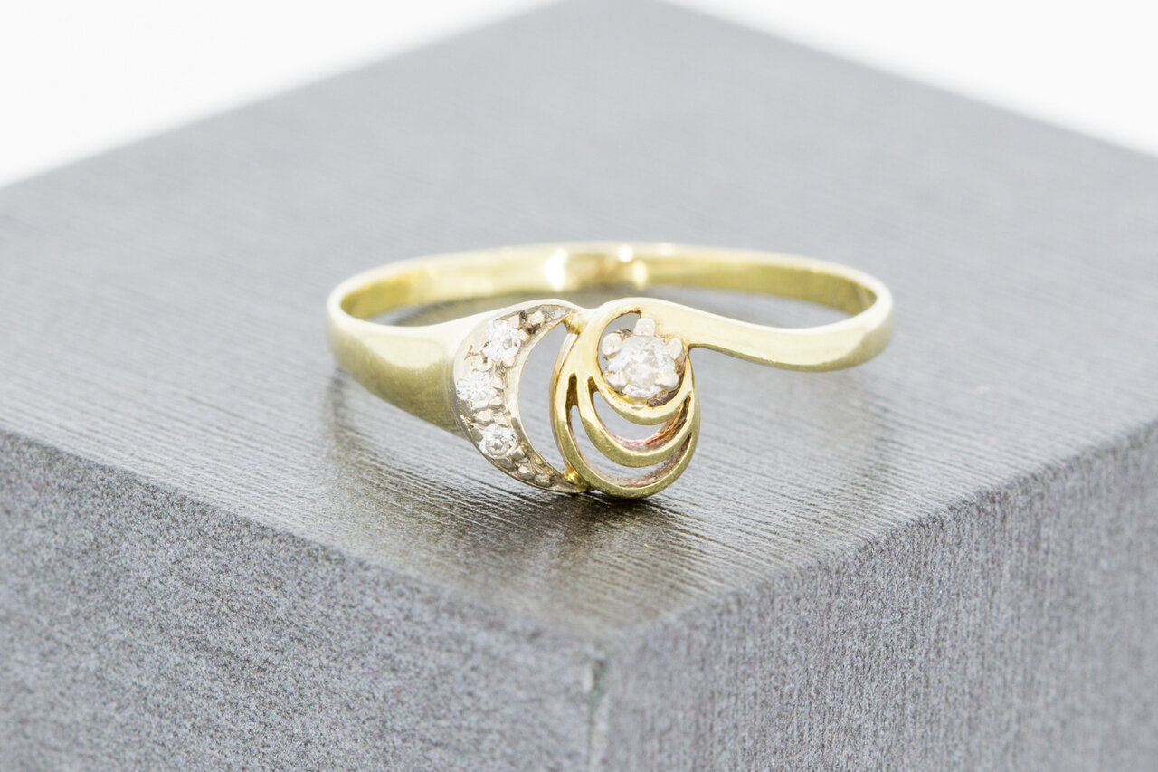 14 Karat Damen Goldring mit Zirkonia - 19,1 mm