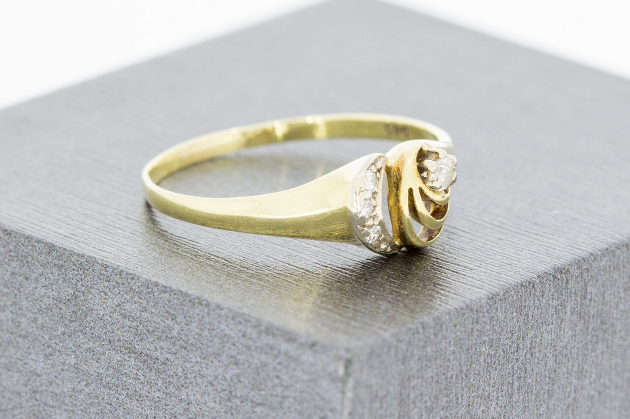 14 Karat Damen Goldring mit Zirkonia - 19,1 mm