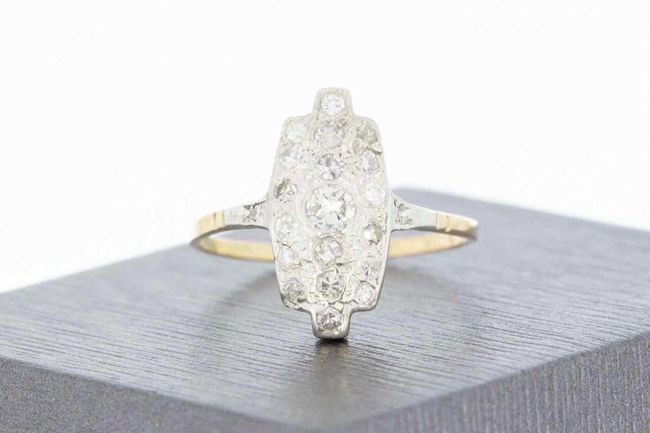 14 Karat Goldring mit Diamant - 18,5 mm