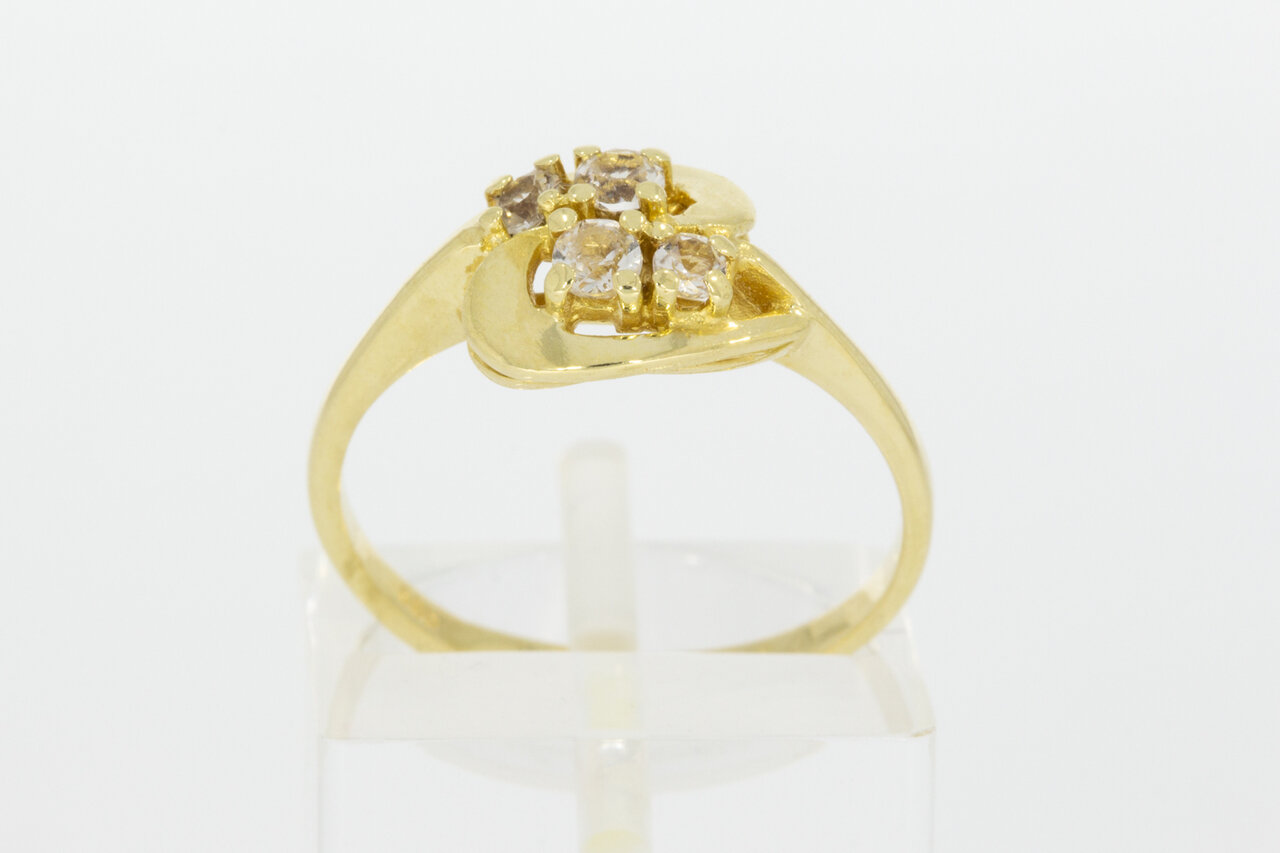 14 Karat Goldring mit Zirkonia - 17,4 mm
