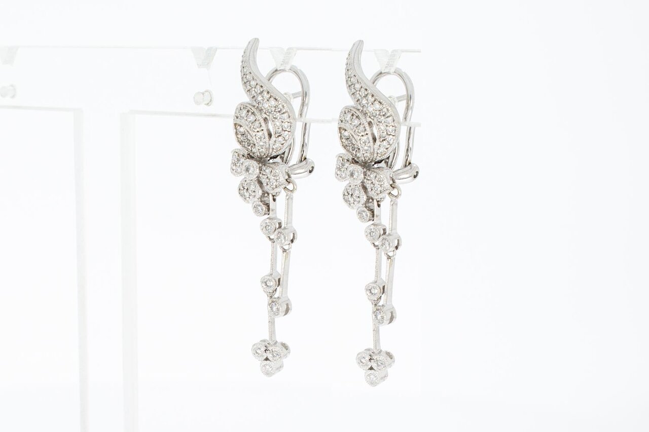 Diamant Clip Ohrringe 750 Gold - 4,5 cm
