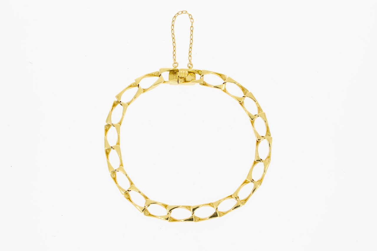 18 Karat Fantasy Panzer Gold Armband- 21,3 cm