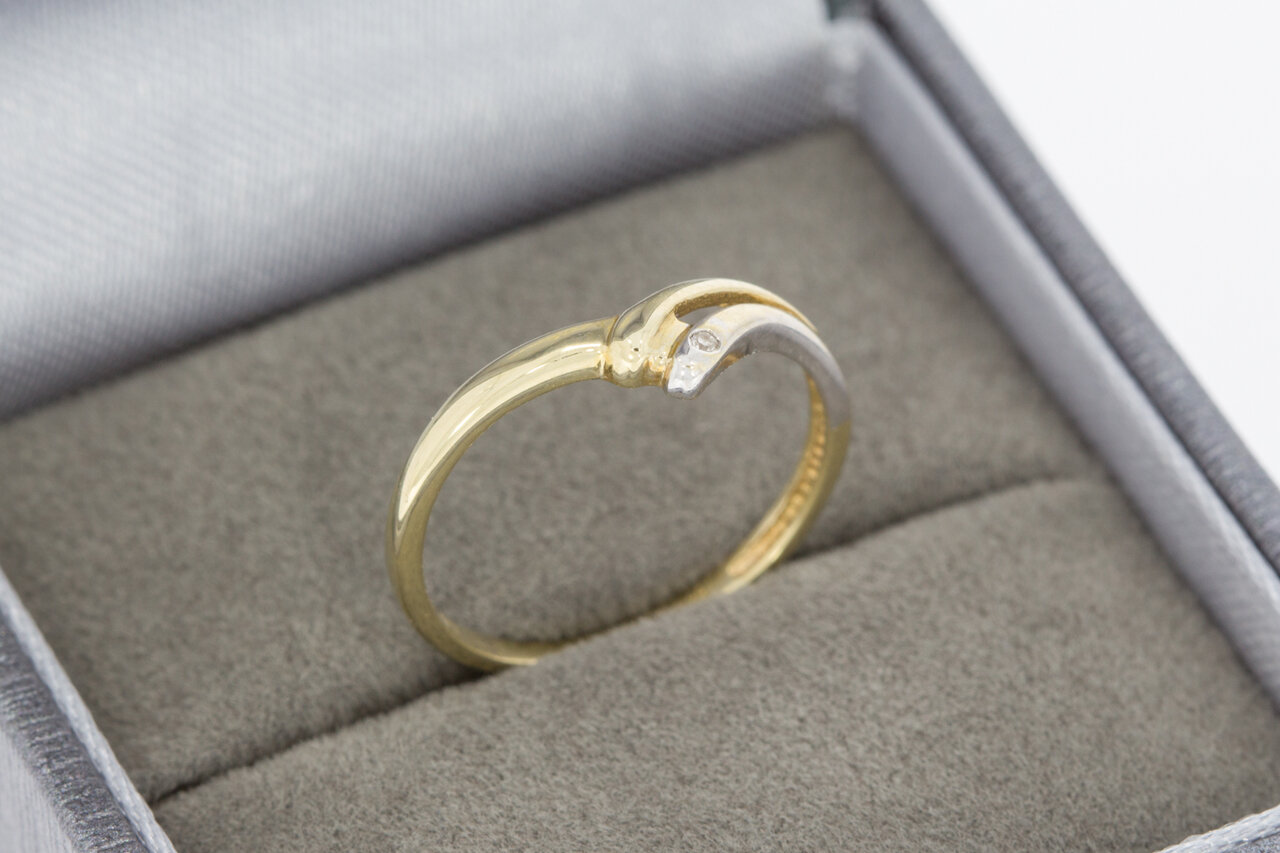 14 Karat Goldring mit Zirkonia - 15,6 mm