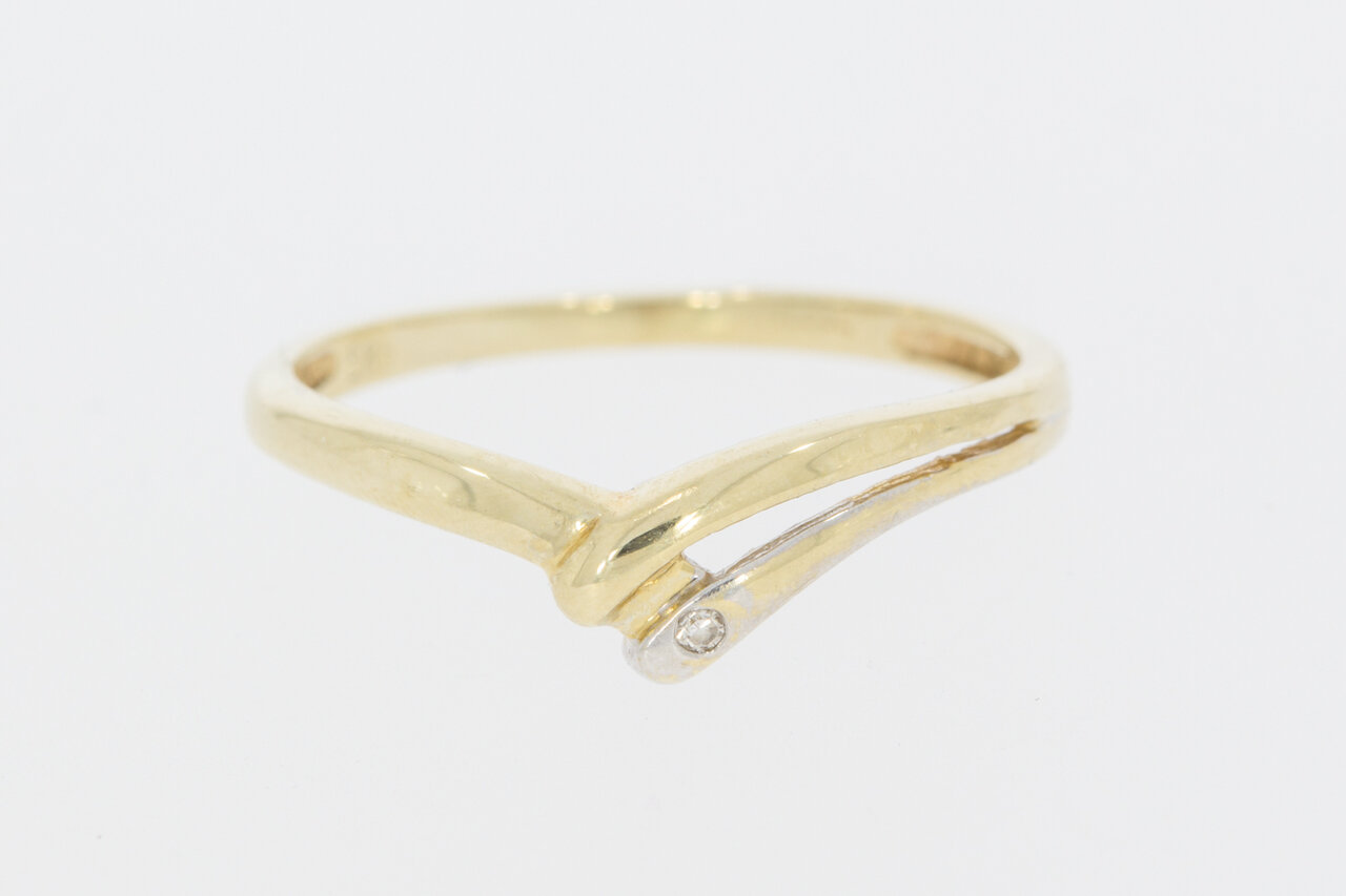 14 Karat Goldring mit Zirkonia - 15,6 mm