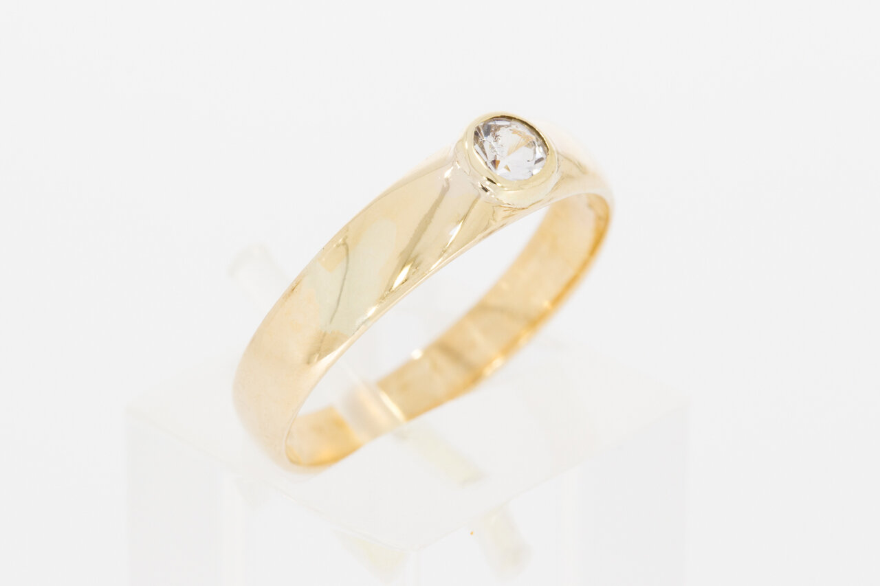 585 Damen Goldring mit Zirkonia - 17,7 mm