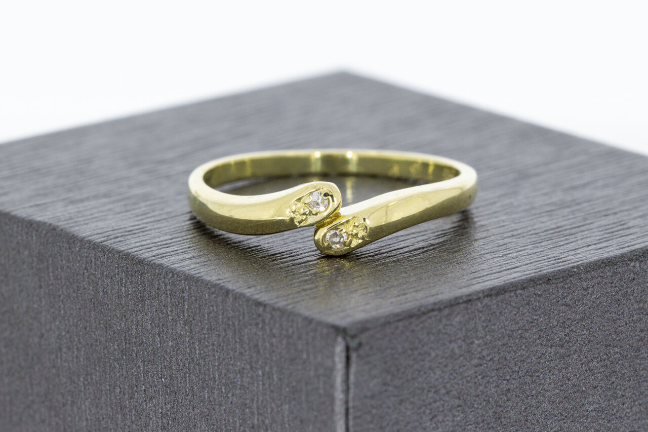 585 Goldring mit Diamant - 18,4 mm