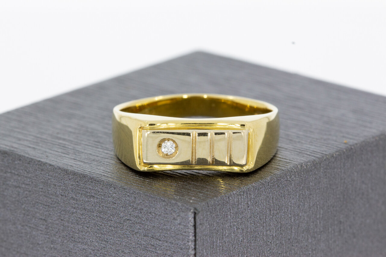 14 Karat Gold Zirkonia ring - 19,6 mm