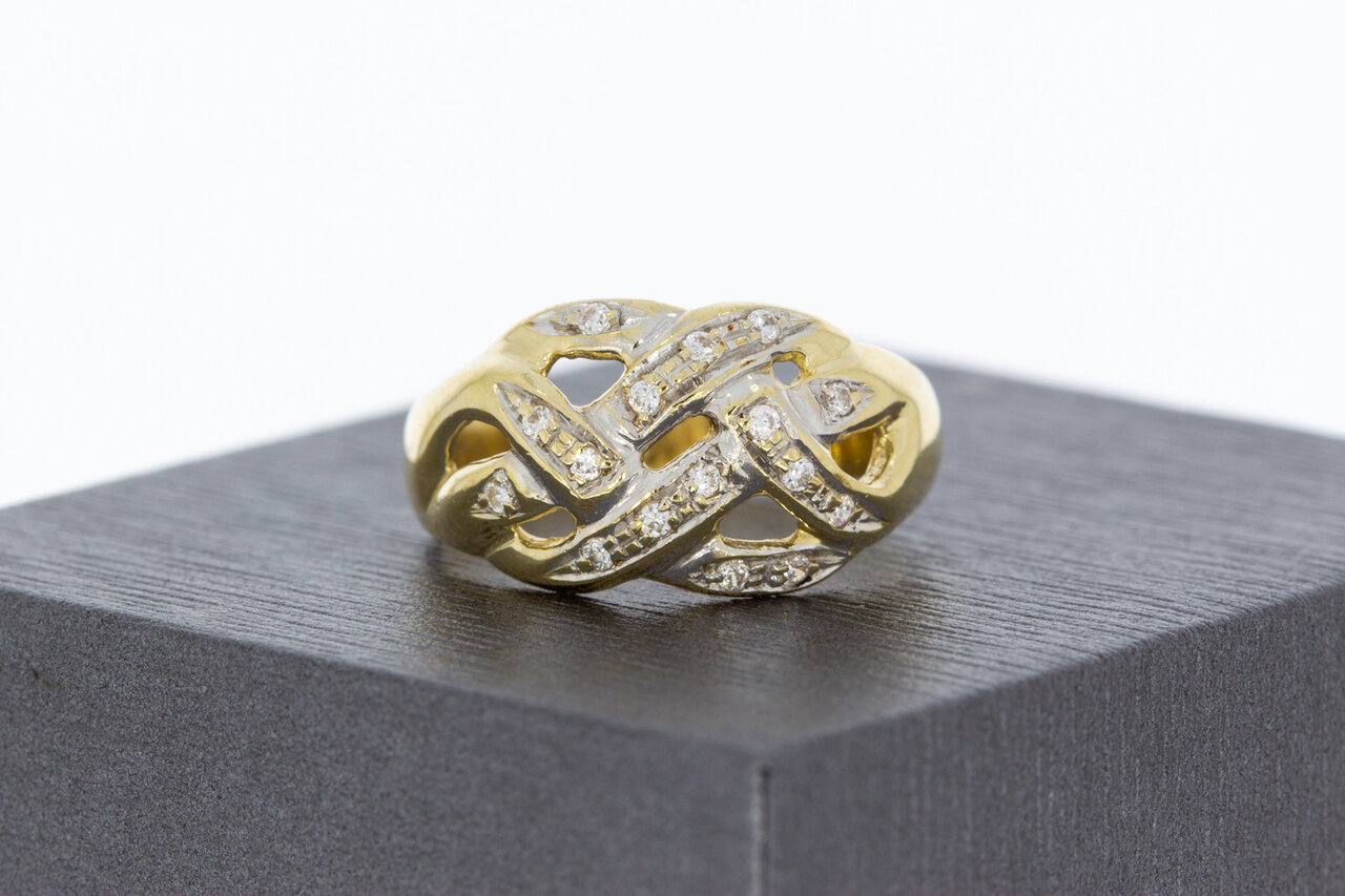Gold Damenring 14 Karat mit Zirkonia - 17,5 mm