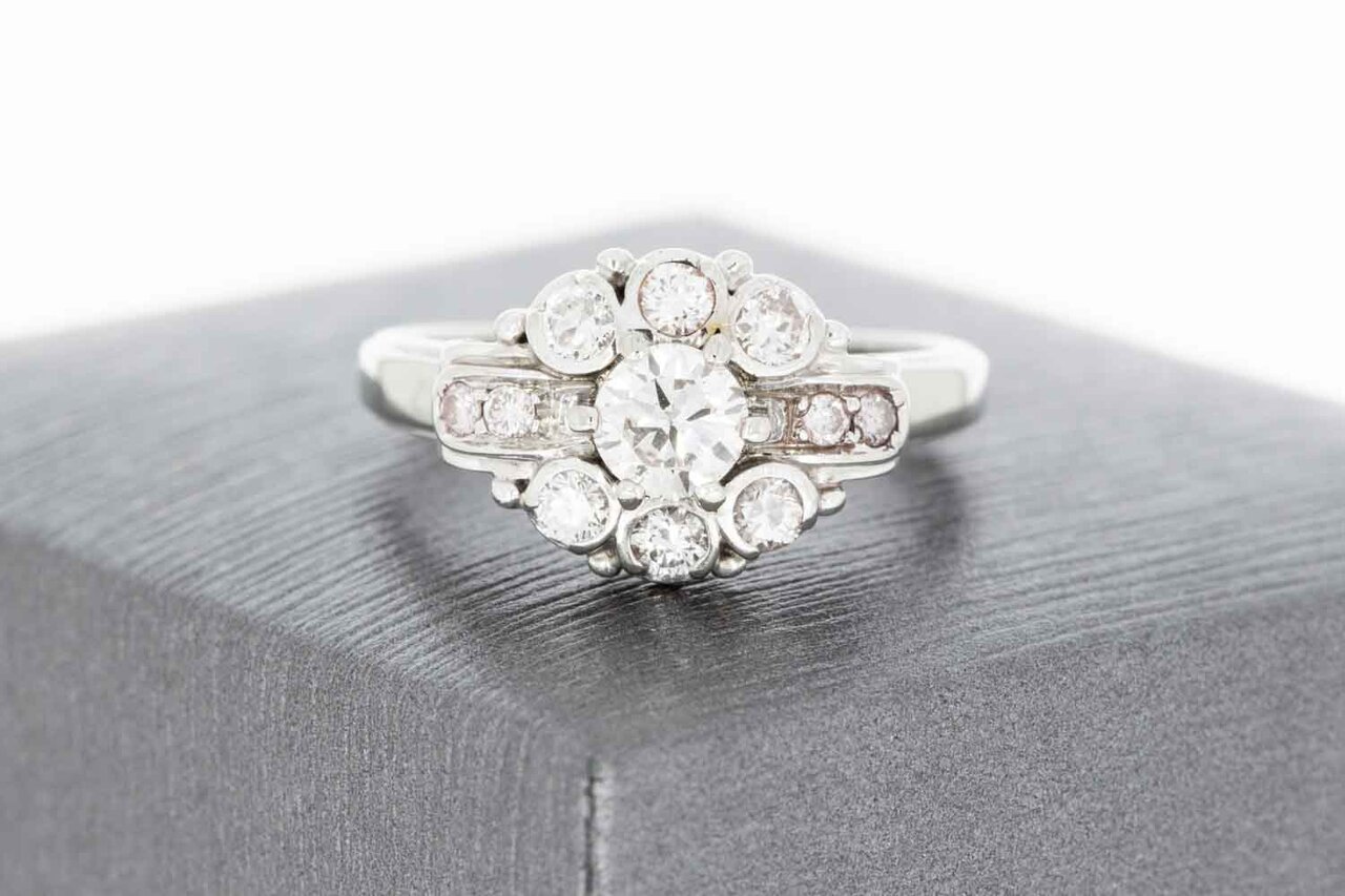 Diamantring 14 Karat Weißgold - 17.2 mm
