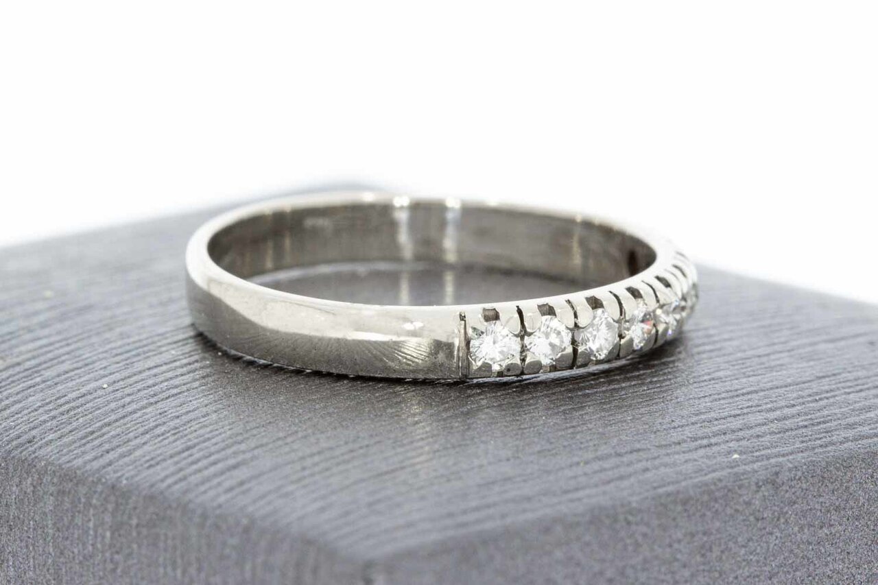 18 Karat Weißgold ring mit Diamant - 18,9 mm