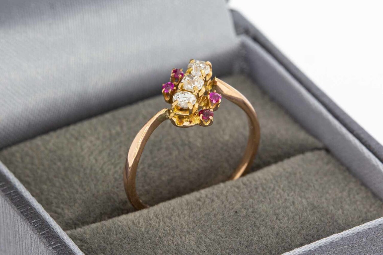 750 Gold Edelstein Ring Damen - 17,1 mm