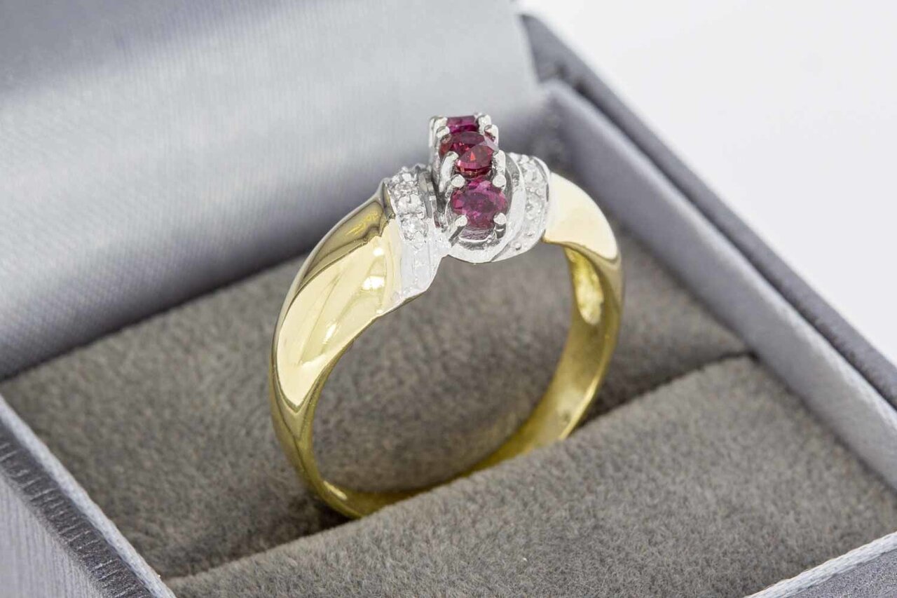 585 Gold Edelstein Damenring- 18,7 mm