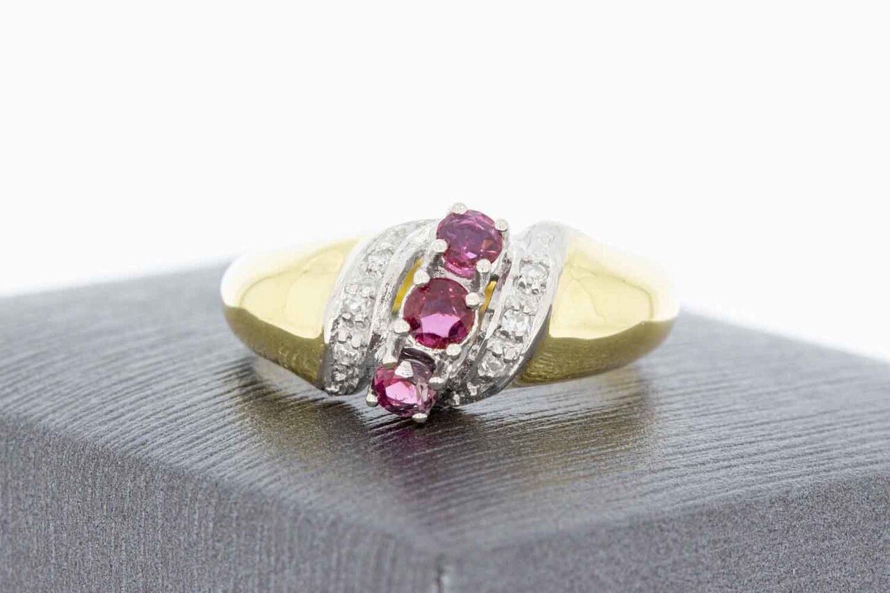585 Gold Edelstein Damenring- 18,7 mm