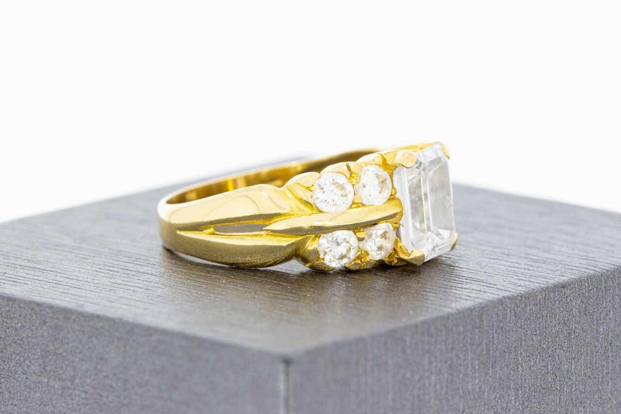 14 Karat Ring mit Zirkonia - 17,8 mm