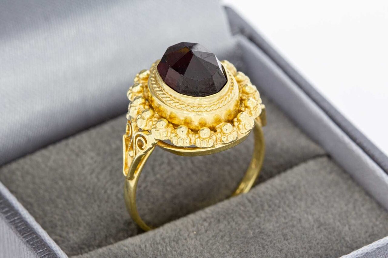 Vintage 14 Karat Gold Granat Damenring - 18,1 mm