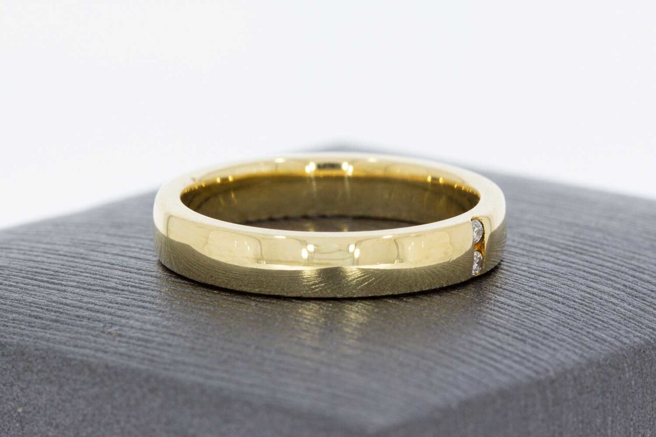 14 Karat Diamant Goldring - 16,2 mm