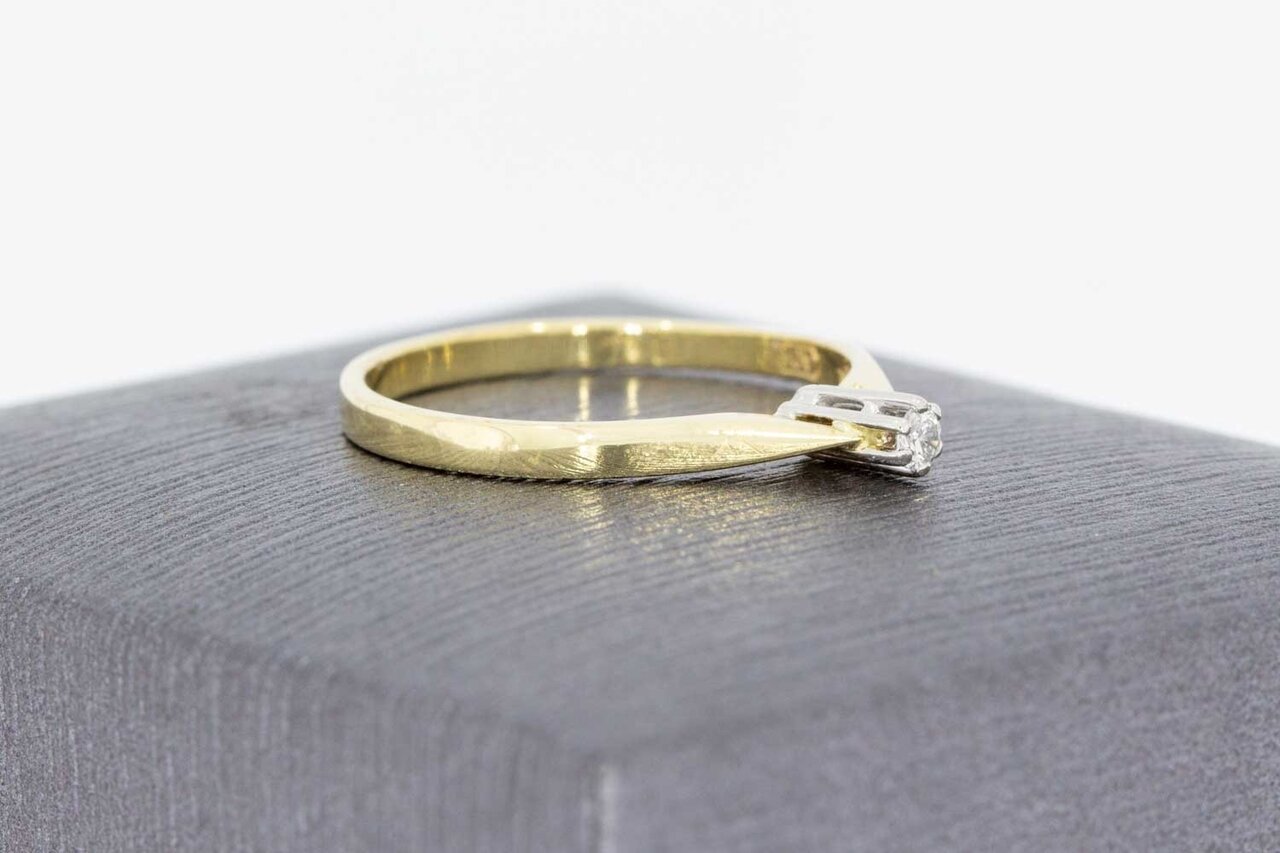 Solitär Diamantring 14 Karat Gold - 16,6 mm