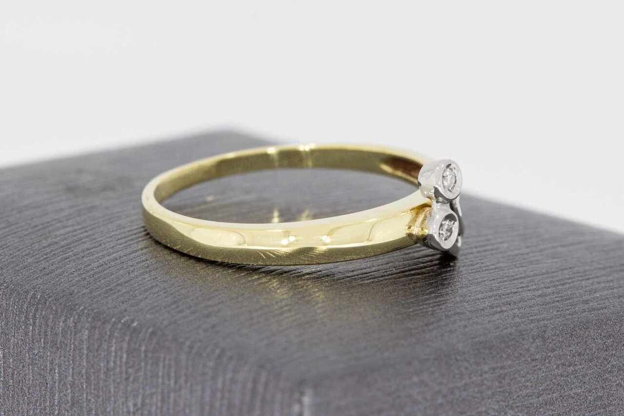 14 Karat Goldring mit Diamant - 17,9 mm