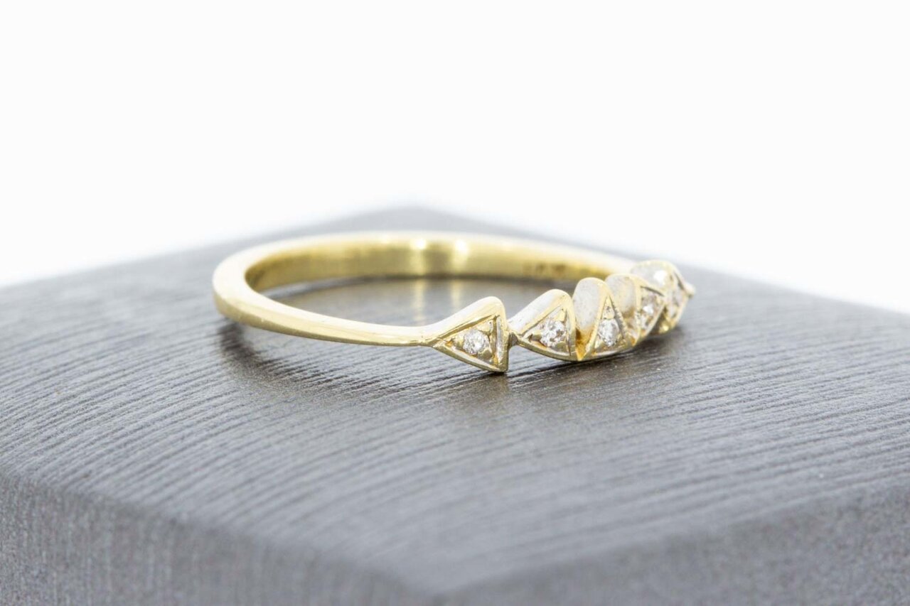 14 Karat Gold diamant Vorsteckring - 16,1 mm