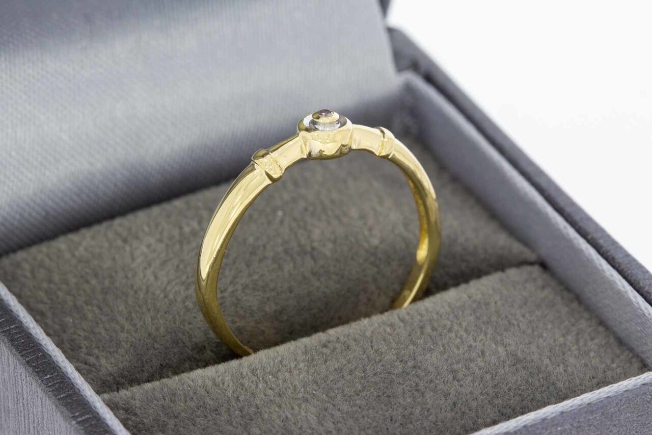 14 Karat Gold Diamantring - 17,7 mm
