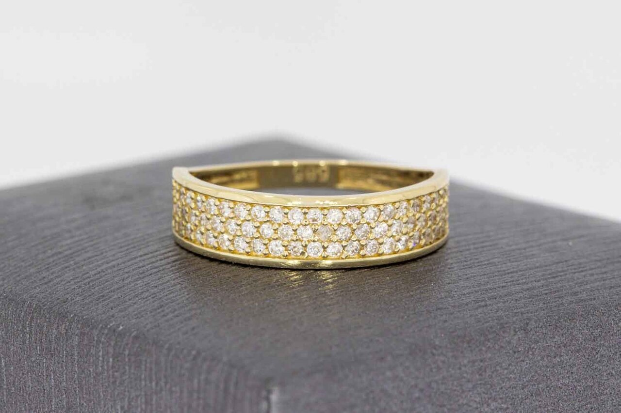 14 Karat Gold Zirkonia ring - 16,4 mm