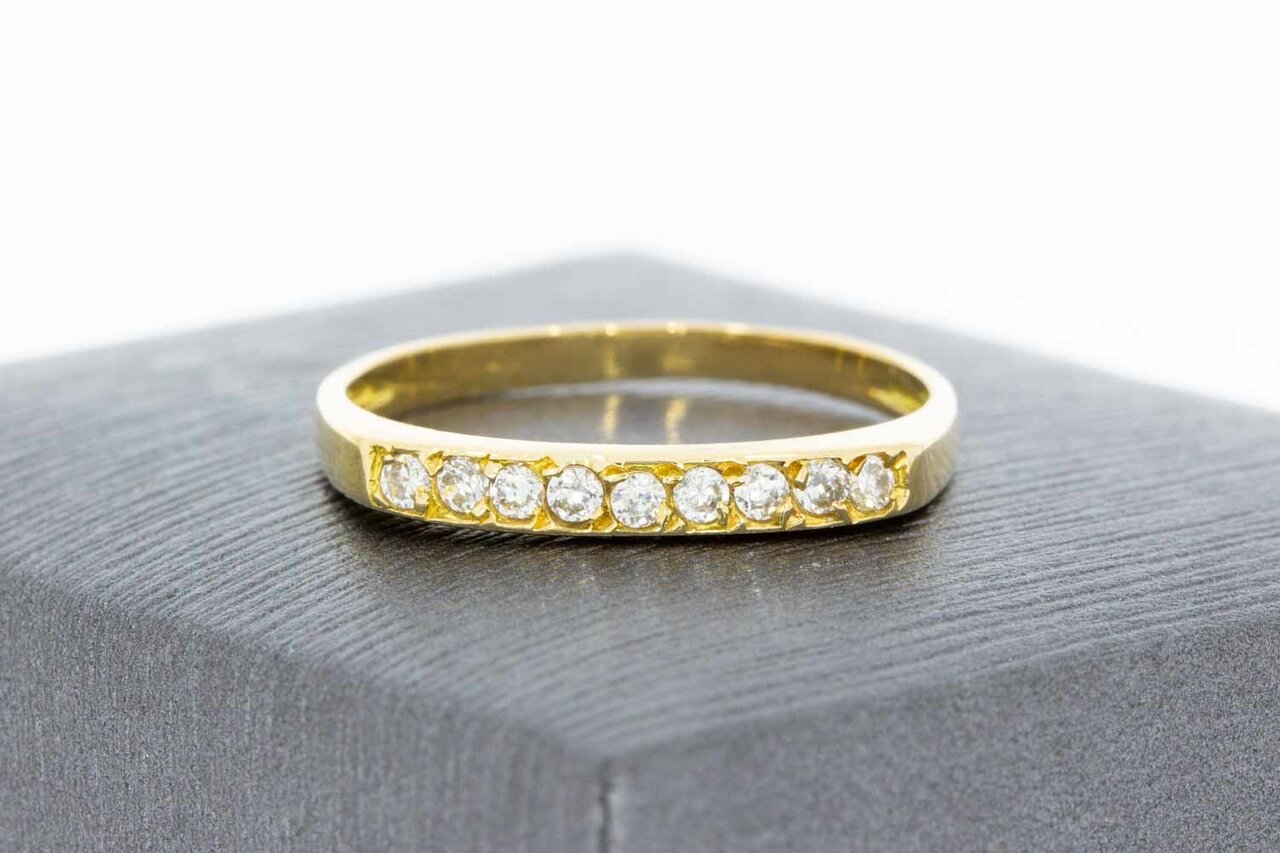 14 Karat Goldring mit Zirkonia - 17,9 mm