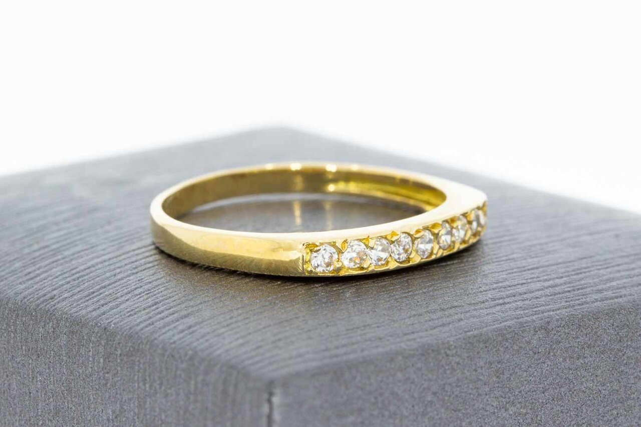 14 Karat Goldring mit Zirkonia - 17,9 mm