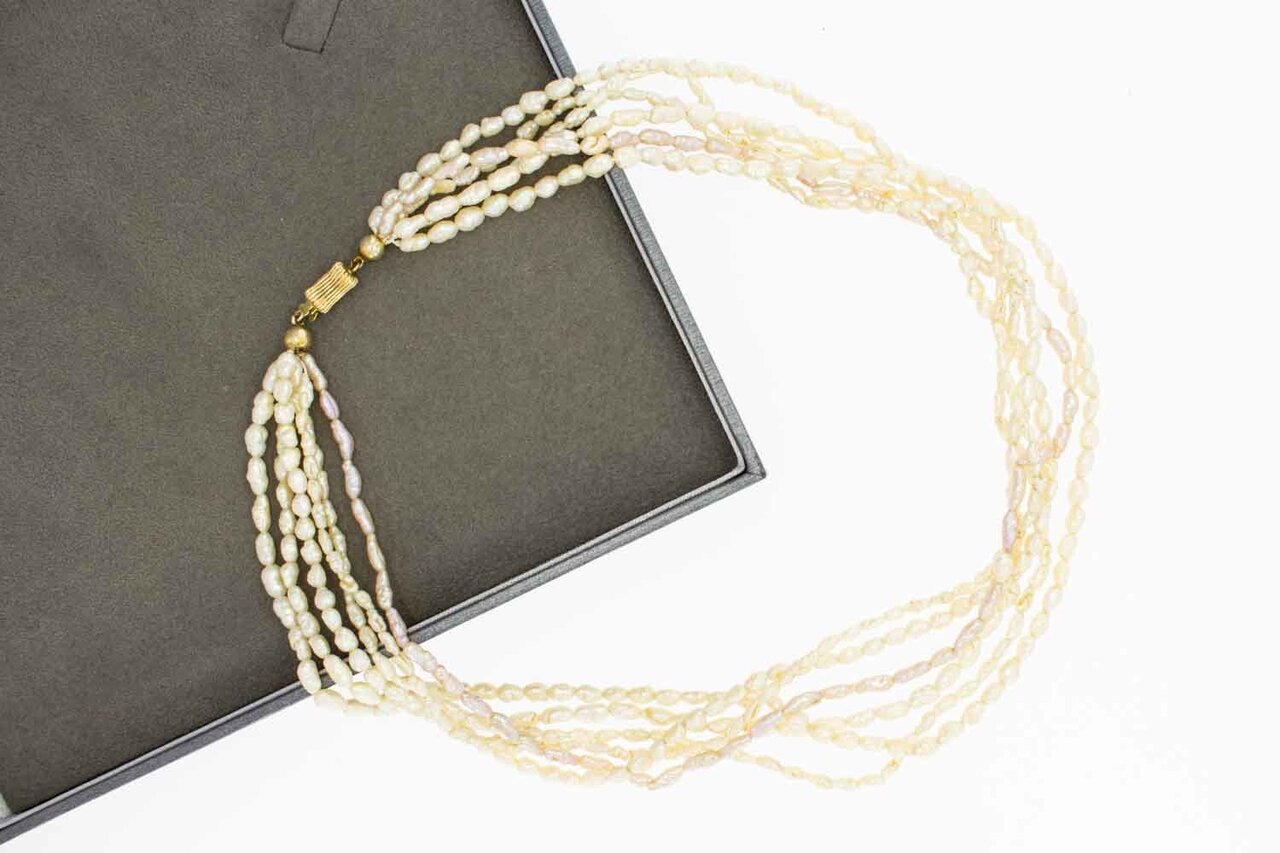 Perlen Kette mit Goldverschluss - 45 cm