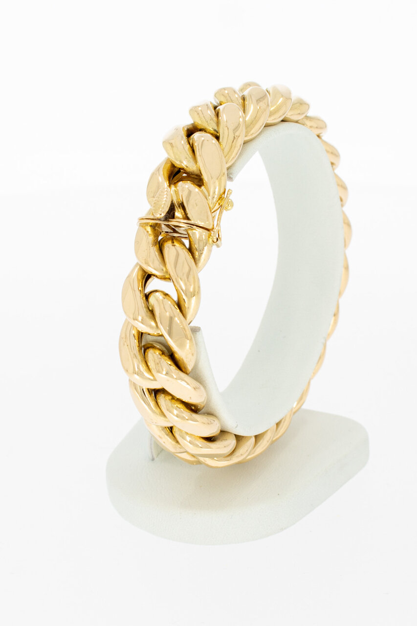 18 Karat Gold breites Panzerarmband - 19,9 cm