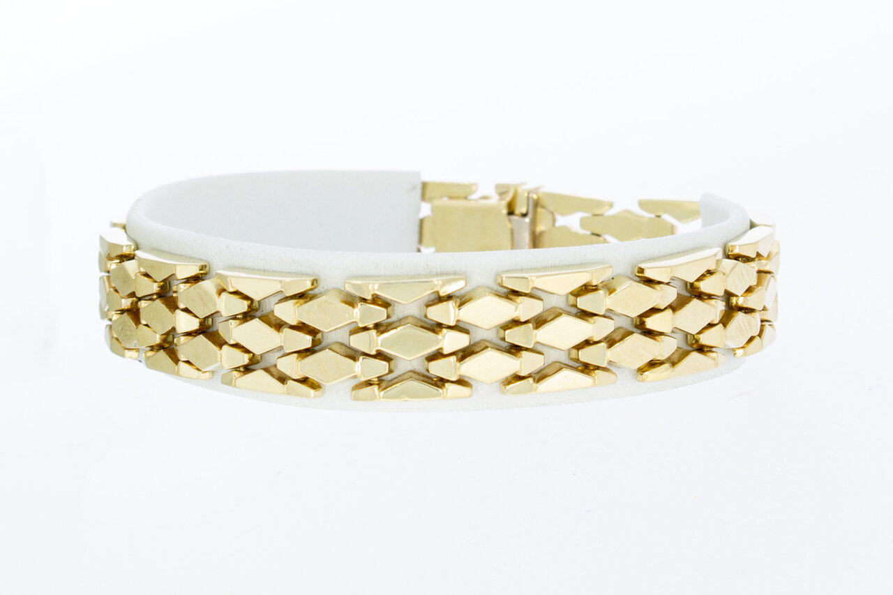 Breites Glieder Armband 585 Gold - 19,4 cm