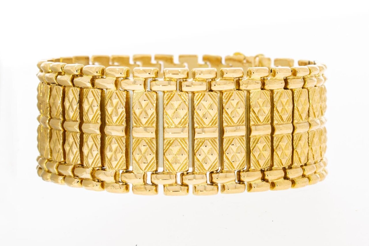 Breites 18 Karat Barren Armband - 18,8 cm