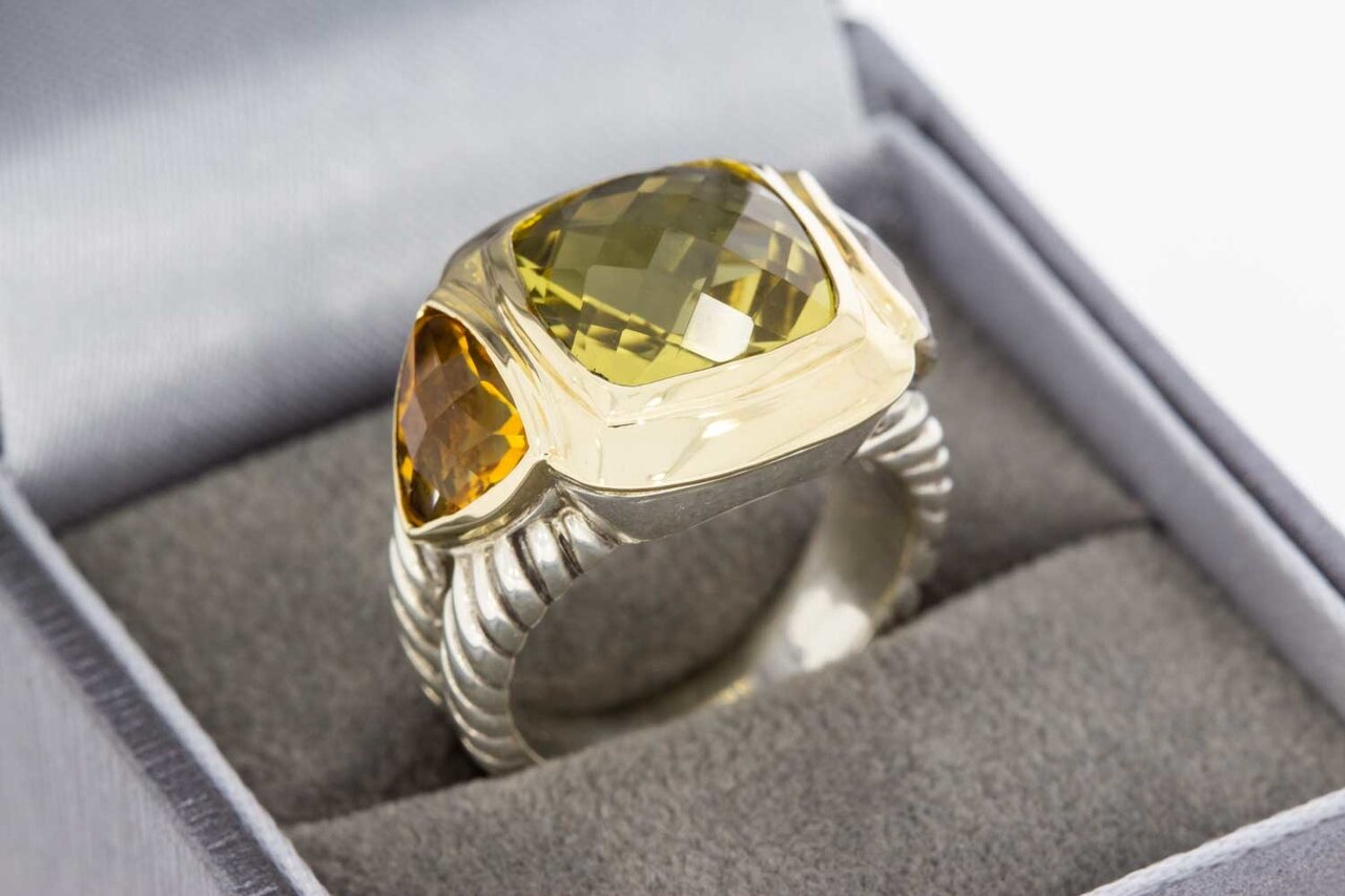 18 Karat Kombination Citrin Ring - 16.9