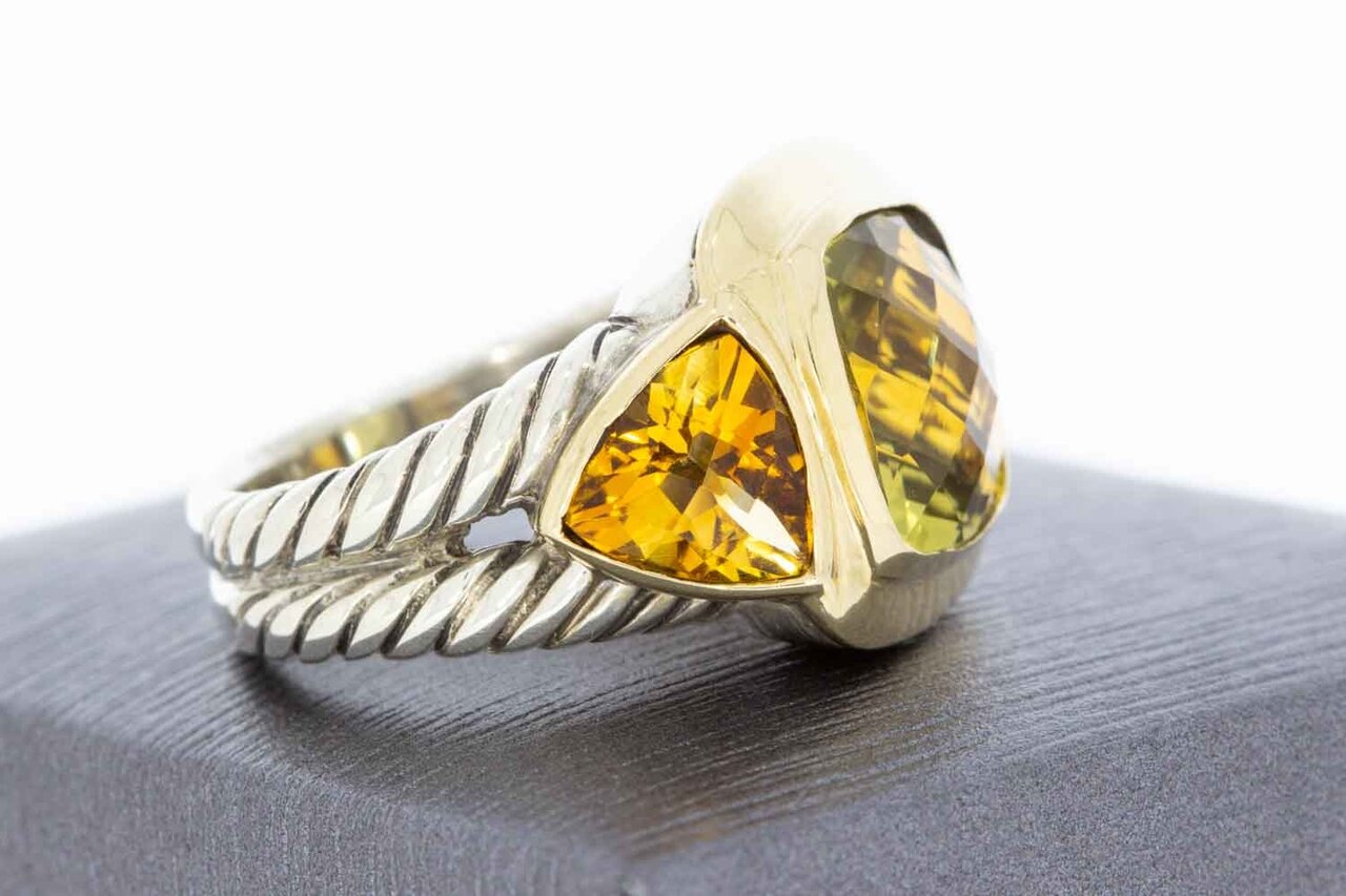 18 Karat Kombination Citrin Ring - 16.9